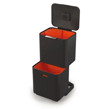 Joseph Joseph Totem Max 60L Waste & Recycling Bin, Black