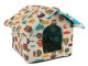 Pet house bed L for dogs and cats owl black