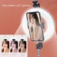 LED Selfie Ring Desktop Light Flash Tripod with Phone Holder and Bluetooth Remote Control (P40D-3), Black
