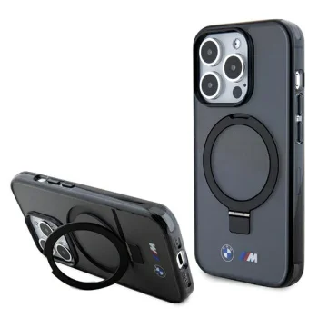 BMW Ring Stand M Collection MagSafe dėklas iPhone 15 Pro, juodas
