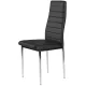 Dining Chairs Set of 4, Modern Faux Leather Kitchen Chairs with Chrome Legs, black