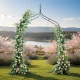 Metal Garden Arch LUARO 265 cm Tall Arbor for Climbing Plants and Roses