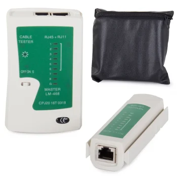 Tinklo kabelių testeris RJ45 ir RJ11 su dėklu