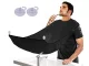 Beard Shaving and Trimming Apron with Suction Cups, Black