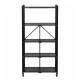 ModernHome Folding Steel Shelving Unit on Wheels, 5 Shelves, Black