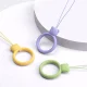 A Silicone Lanyard A Phone Bear Ring On A Finger Skyblue