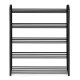 Modernhome XJ53K BLACK Metal Shoe Rack, 5 Tiers, 15 Pairs, Black