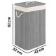 Massido 72 L Bamboo Laundry Basket with Lid & Removable Cotton Liner