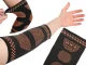 Elastic Elbow Compression Sleeve Brace for Support and Pain Relief, Black-Orange