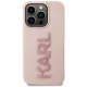 Karl Lagerfeld iPhone 15 Pro Max Case 3D Logo Glitter, Pink
