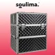 Soulima 00022529 XL Cosmetic Train Case, Black/Silver