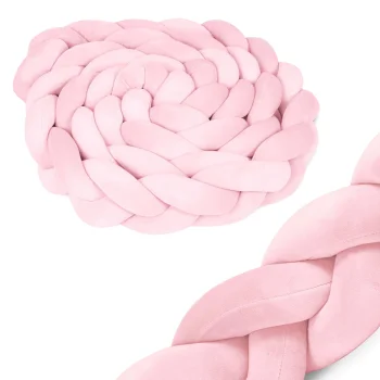 Ricokids Braided Cot Bumper, 3 m, Pink