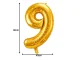 Foil Number 9 Balloon 66cm Birthday Party Decoration, Gold
