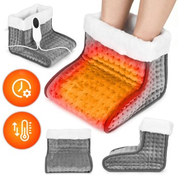 ModernHome Electric Foot Warmer with Remote, 10 Heat Settings, Auto Shut-Off, Dark Gray