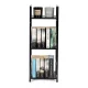 Modernhome CWJ302480L BLACK Wooden Shelf with Metal Frame, 3 Shelves, Black