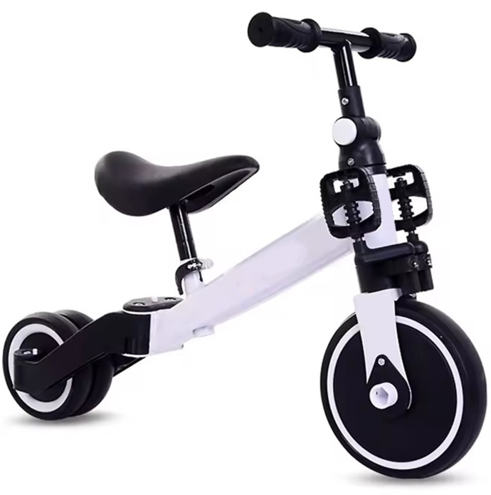Children's balance bike with adjustable seat, white (1)