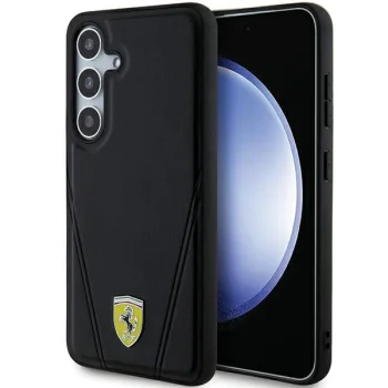 Ferrari Samsung Galaxy S24+ Case Hot Stamp V Lines MagSafe, Black