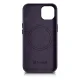 iCarer Genuine Leather Case for iPhone 14 Plus with MagSafe, Dark Purple