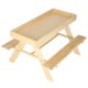 Koka Bērnu Dārza Sols Galds ar Zīmēšanas Tāfeli, 92x78x68 cm | Garden Children\'s Wooden Bench Table