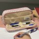 Maaleo Triple Fold-Out Pencil Case, Checkered