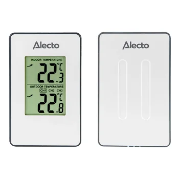 Alecto WS-1050 Wireless Weather Station with Outdoor Sensor, White