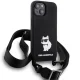 Karl Lagerfeld iPhone 15 Case Crossbody Silicone Choupette, Black