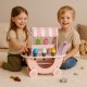 ECOTOYS Wooden Ice Cream Cart Toy for Kids Pretend Play Shop TL89015