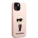 Karl Lagerfeld Silicone Case for iPhone 14 Plus Ikonik MagSafe Pink