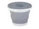 Collapsible Silicone Bucket with Lid 5L, Grey-White