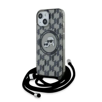 Karl Lagerfeld iPhone 15 / 14 / 13 Case IML Crossbody Monogram, Black