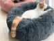 Soft Calming Donut Pet Bed for Dogs and Cats 50 cm, Dark Grey