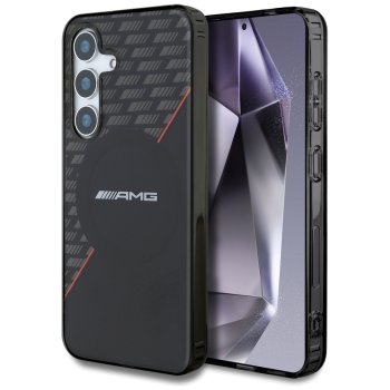 Mercedes AMG Double Layer Rhombs MagSafe Case for Samsung Galaxy S25+ Black/Red
