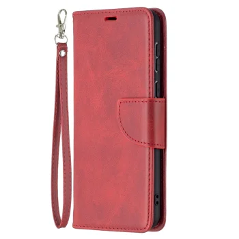 Huawei P50 Leather Stand Book Case Cover with Card Slots, Red