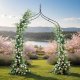 Metal Garden Arch LUARO 265 cm Tall Arbor for Climbing Plants and Roses