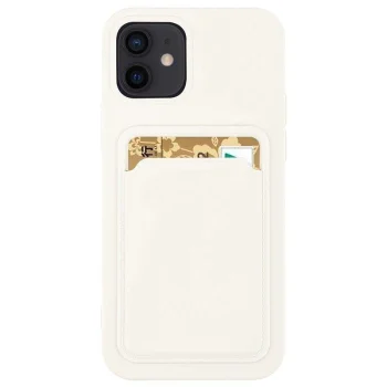 Silicone Case with Card Slot for Samsung Galaxy A73, White