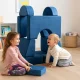 ECOTOYS Kids Modular Play Couch with 8 Soft Cushions, Blue