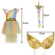 Kruzzel Unicorn Costume for Girls, 3 Pieces, 130-140 cm, Multicolor