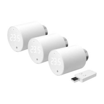 Shelly BLU TRV Smart Thermostatic Head 3-Pack with Gateway WiFi/Bluetooth
