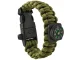 5-in-1 Paracord Survival Bracelet with Compass, Green