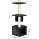 Cat scratching post with house and bed Petsi, grey