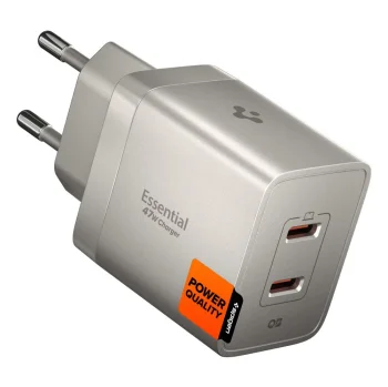 Spigen Essential EE472EU-GAN 2-Port 47W Wall Charger - Titanium