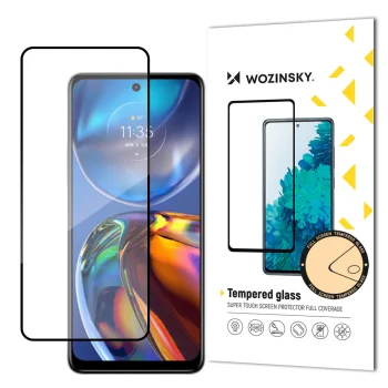 Tempered Glass Screen Protector Wozinsky Full Glue for Motorola Moto E32, Black
