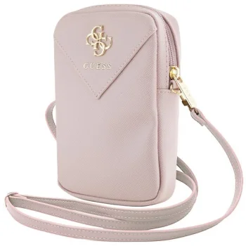 Guess Phone Bag ZIP Leather Triangle, Pink
