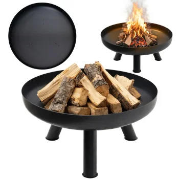 Large Cast Iron Garden Fire Pit 60 cm Outdoor Fire Bowl