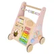 Wooden Push Toy Baby Walker with Abacus, Pink