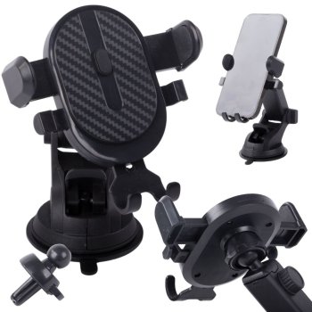 Universal Car Phone Holder Mount for Windshield, Dashboard and Air Vent, Black