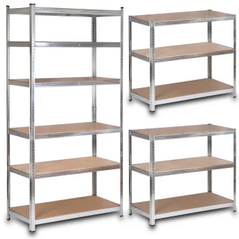 Humberg HR-815 Metal Storage Shelving Unit 222x110x50 cm, Silver