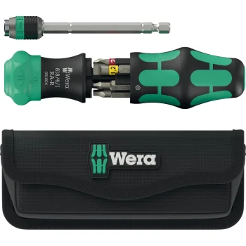 Wera Kraftform Kompakt 26 RA-R Ratchet Screwdriver with 6 Bits and Belt Bag