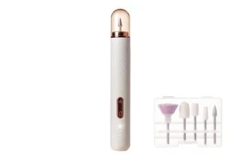 Beautylushh 00025805 Cordless Nail Drill with 6 Bits, White/Rosegold