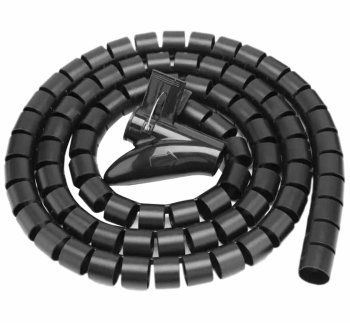 Flexible Cable Organizer with Clip, 2 m, black